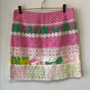 Lilly Pulitzer VTG Sz 6 Embellished Mini Pencil Skirt